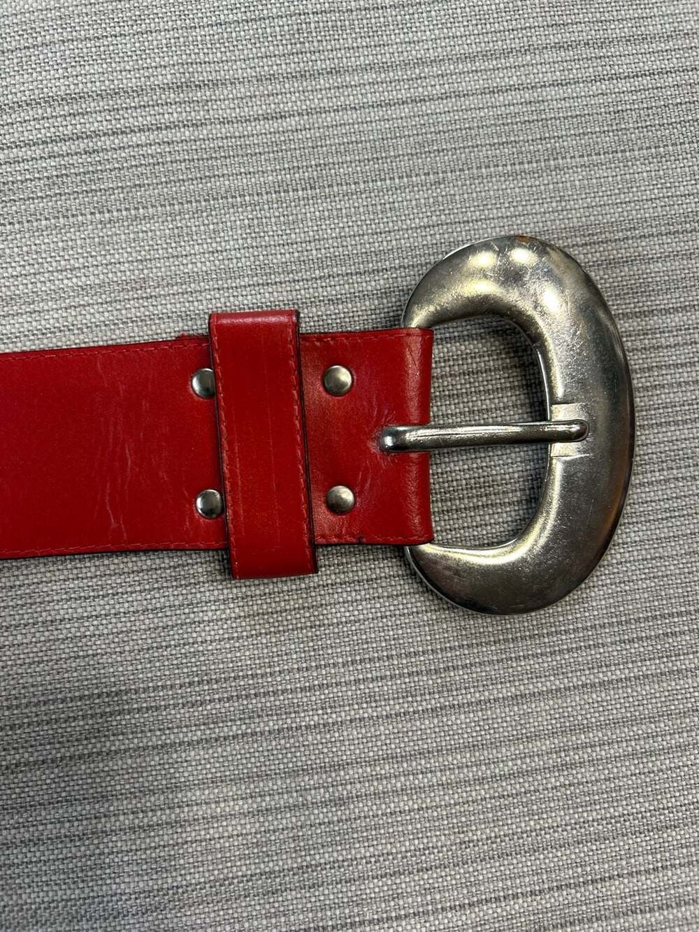 Bloomingdale's Wide Leather Belt Size 85 Red